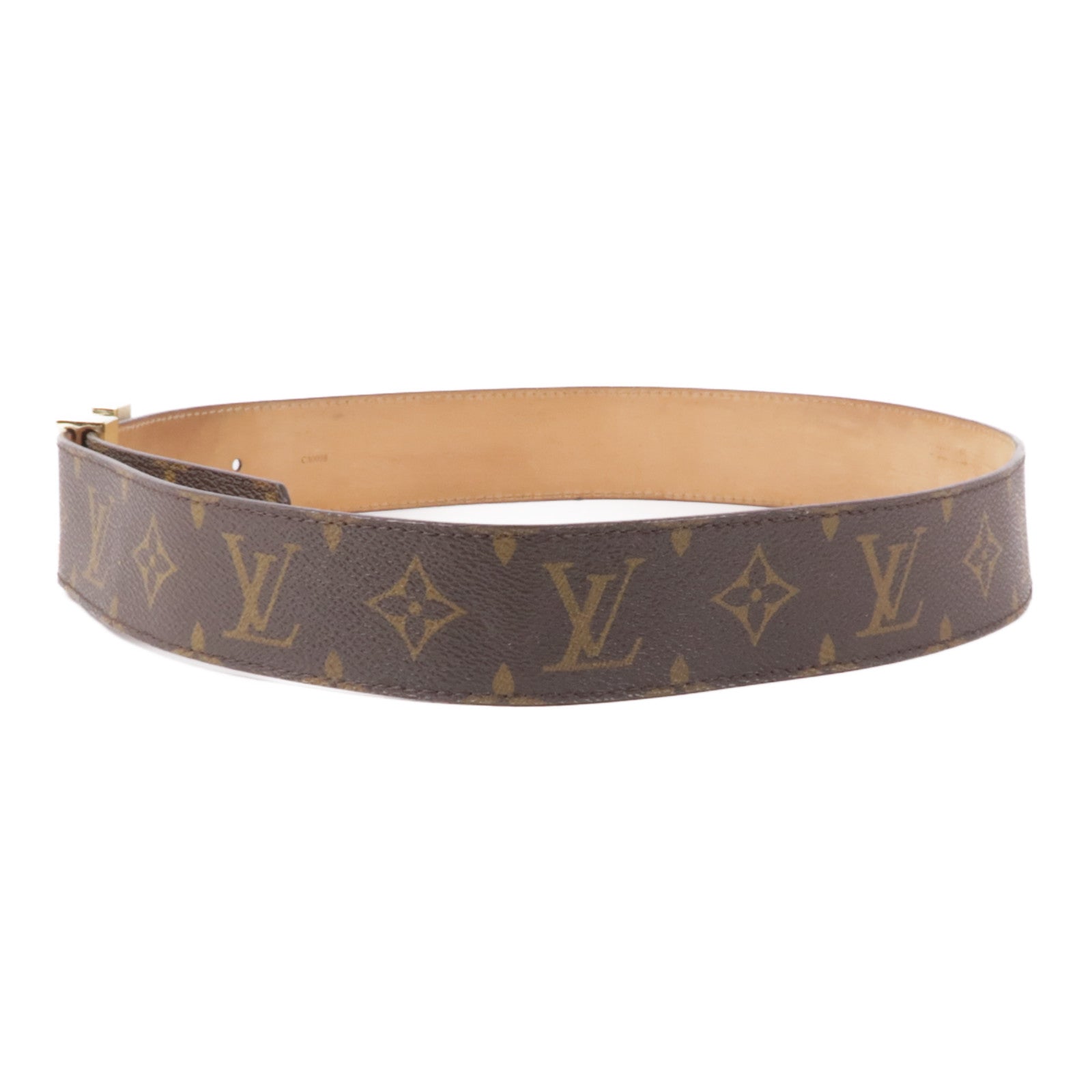 LOUIS VUITTON Monogram Belt 85cm金扣皮帶