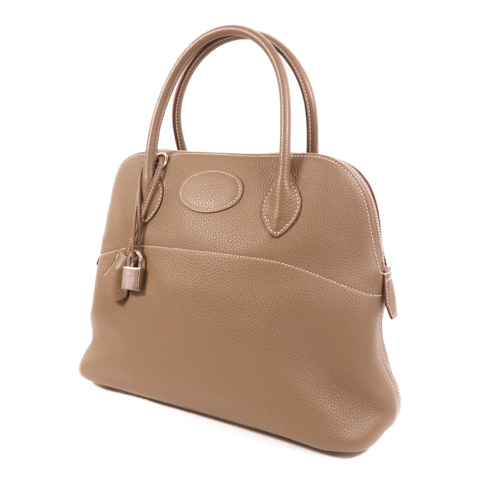 HERMES Clemence皮革Bolide 31手挽肩背兩用袋Etoupe