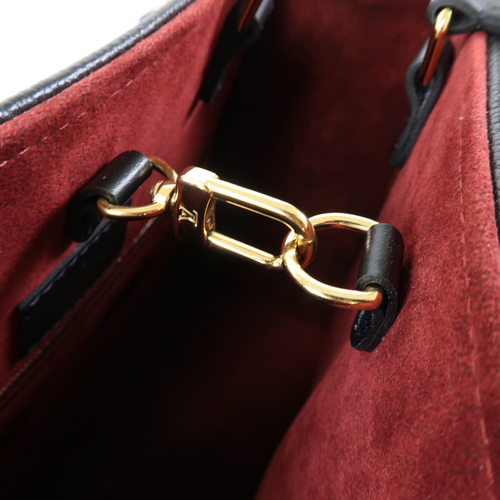 LOUIS VUITTON Monogram Empreinte OnTheGo MM金扣手挽肩背兩用袋黑色/白色