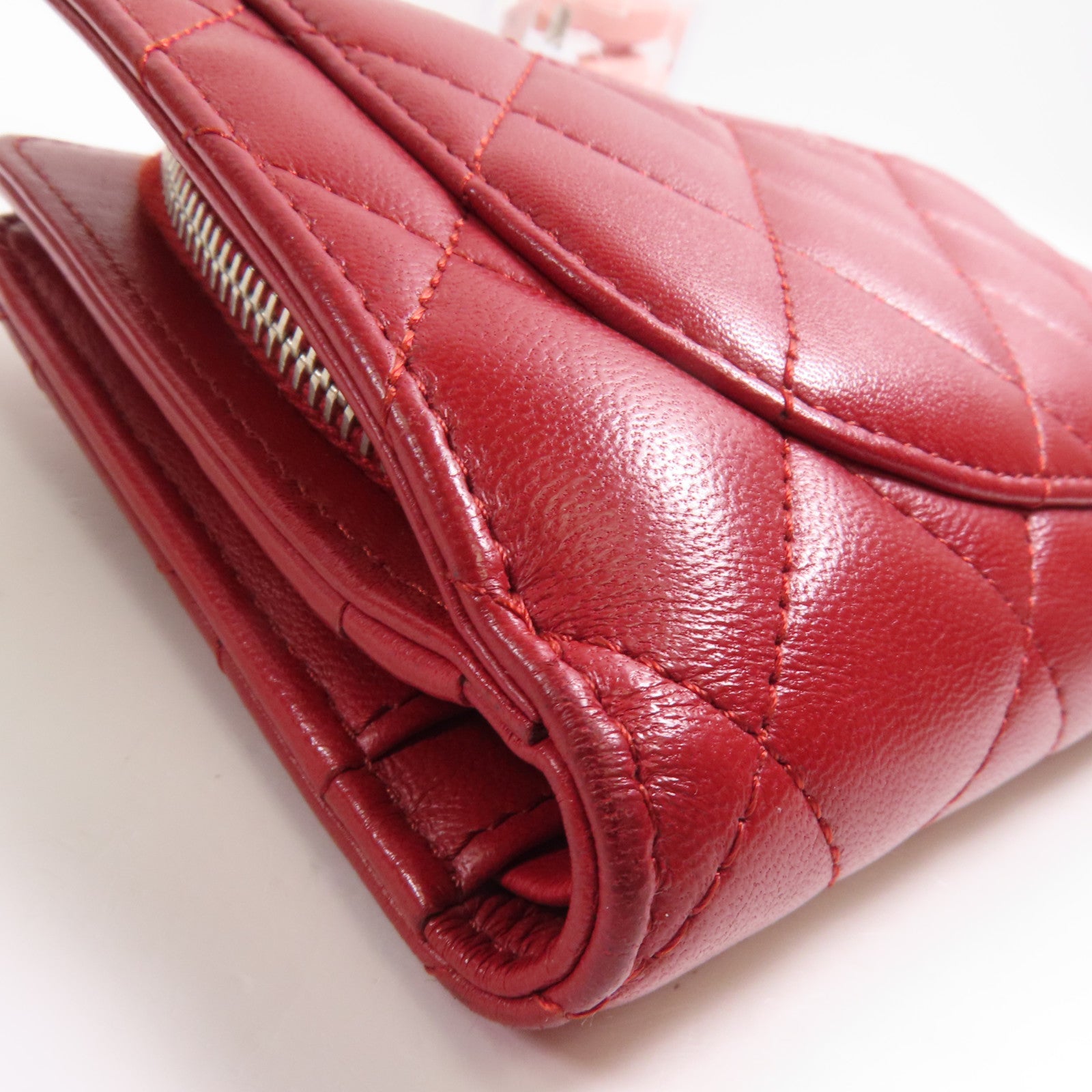 CHANEL 羊皮皮革Wallet銀扣錢包