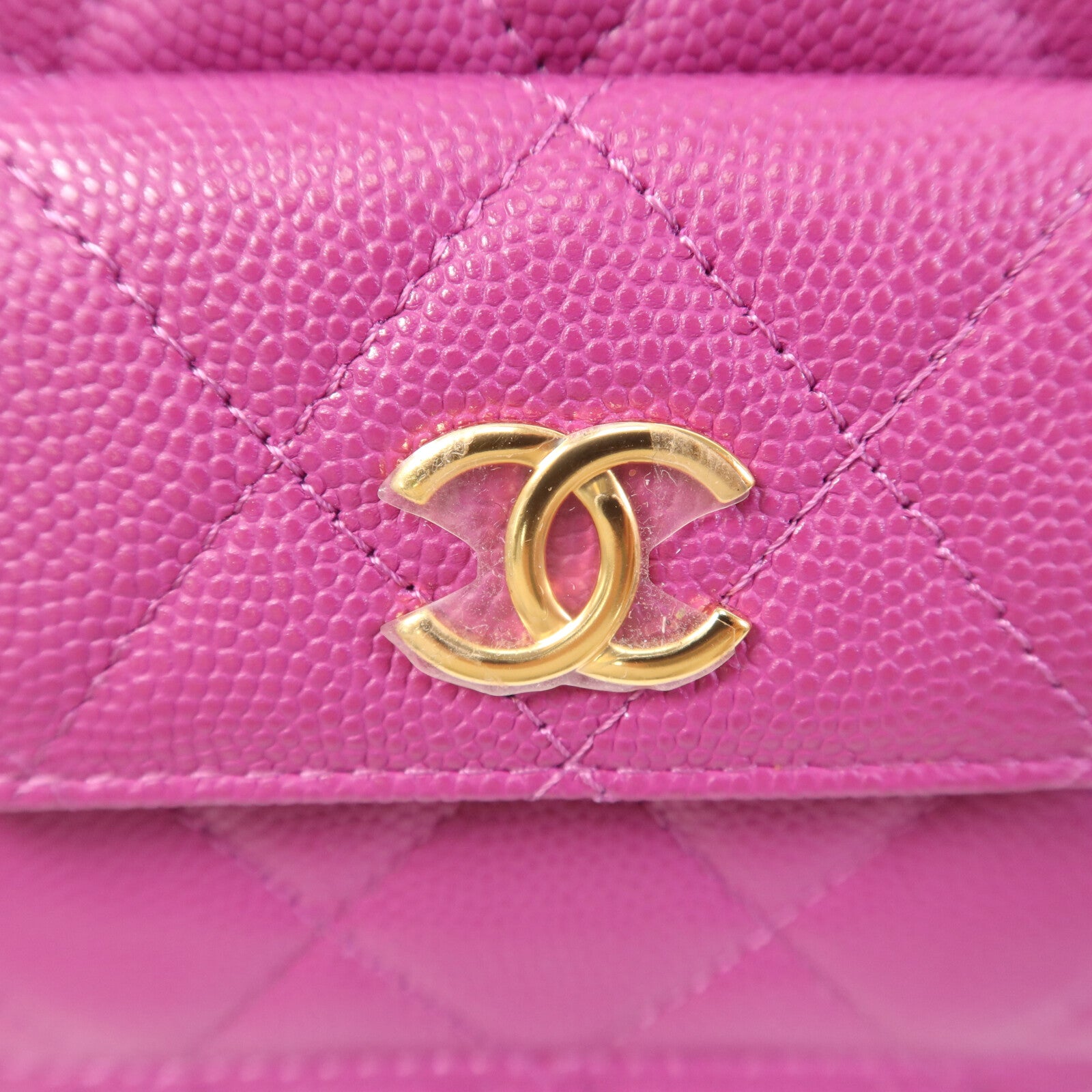 CHANEL 牛皮皮革Hand Bag金扣手挽袋