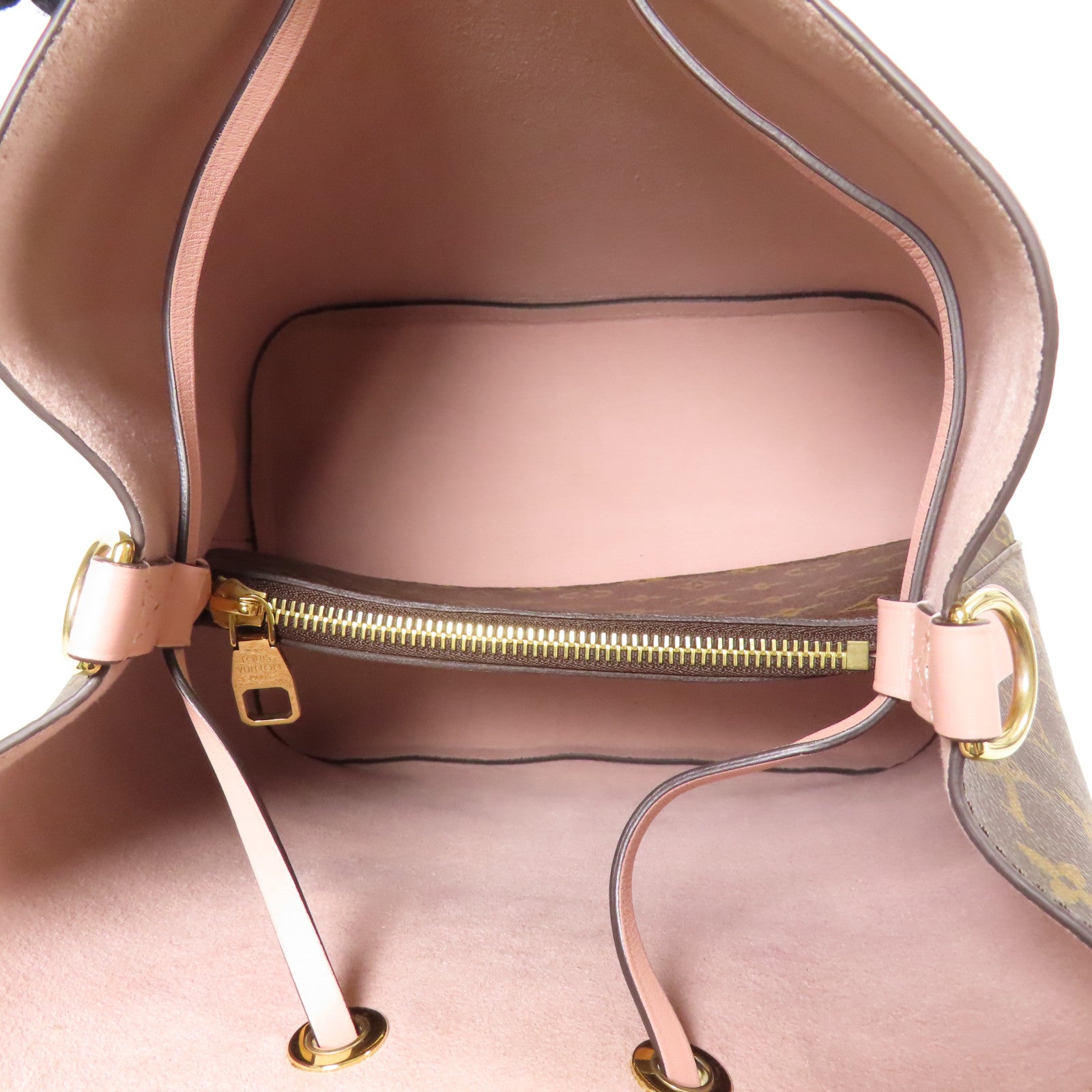 LOUIS VUITTON Monogram Neo Noe金扣手挽肩背兩用袋棕色/粉紅色