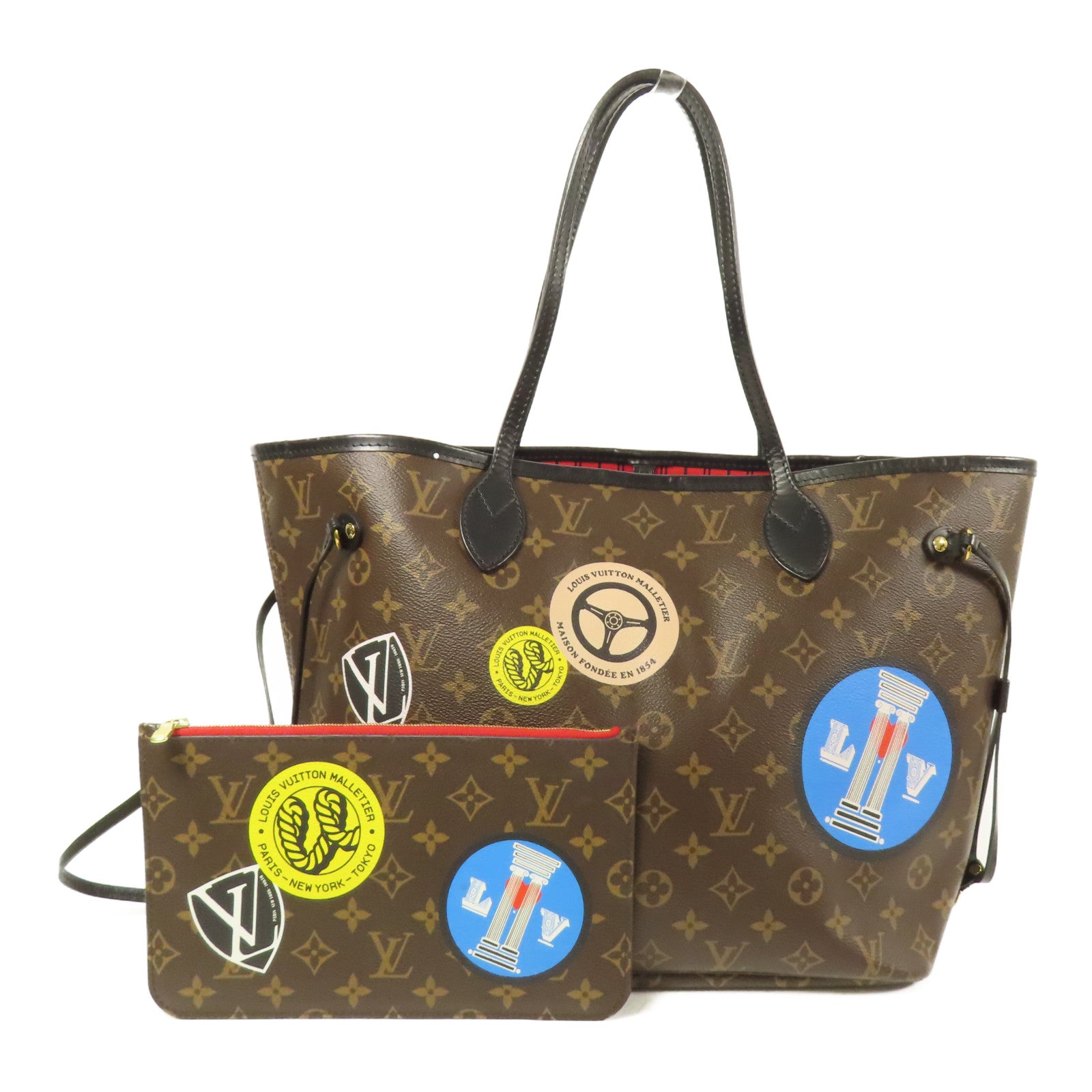 LOUIS VUITTON Monogram Macassar World Tour Neverfull MM手挽袋