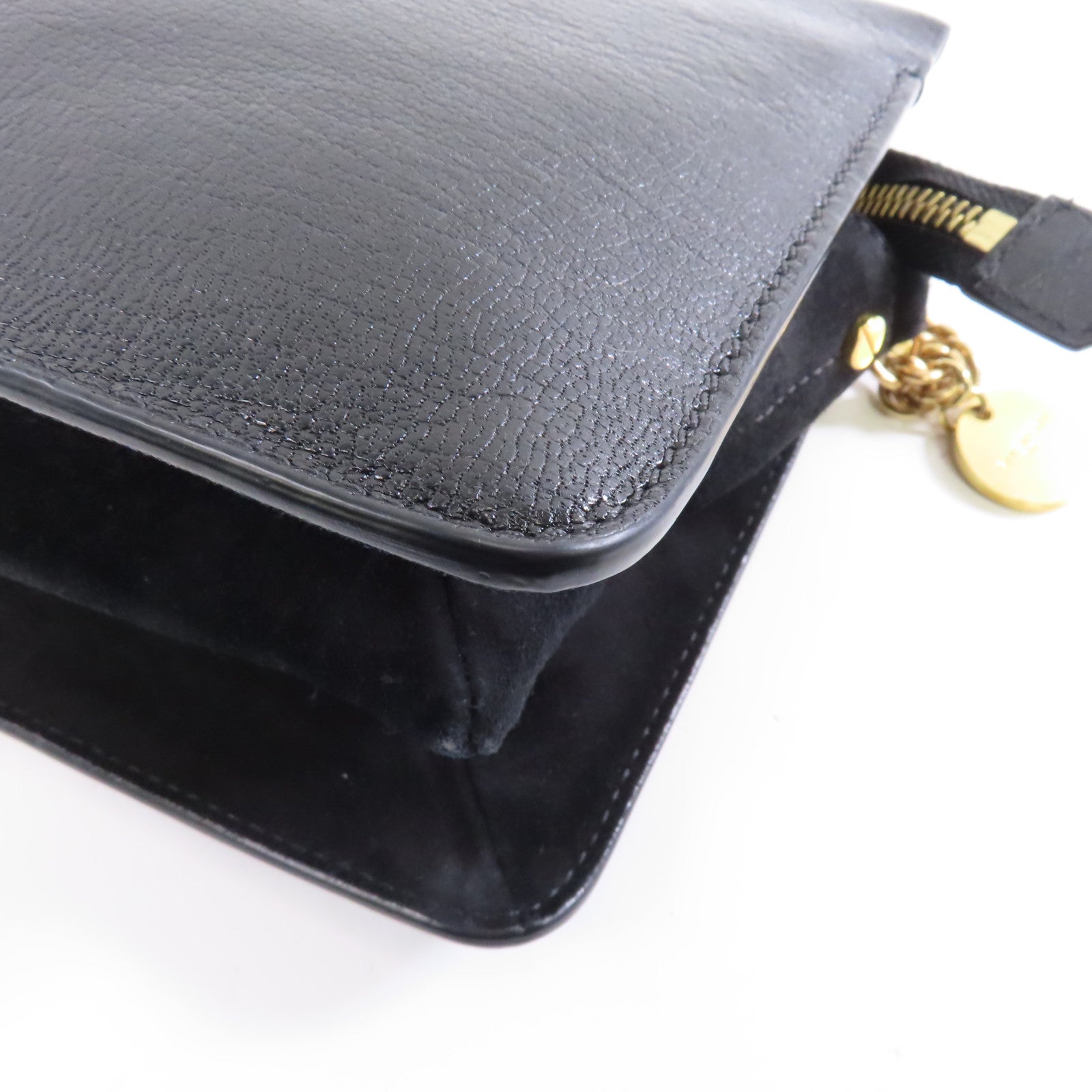 GIVENCHY 牛皮皮革2 Way Shoulder金扣手挽肩背兩用袋黑色
