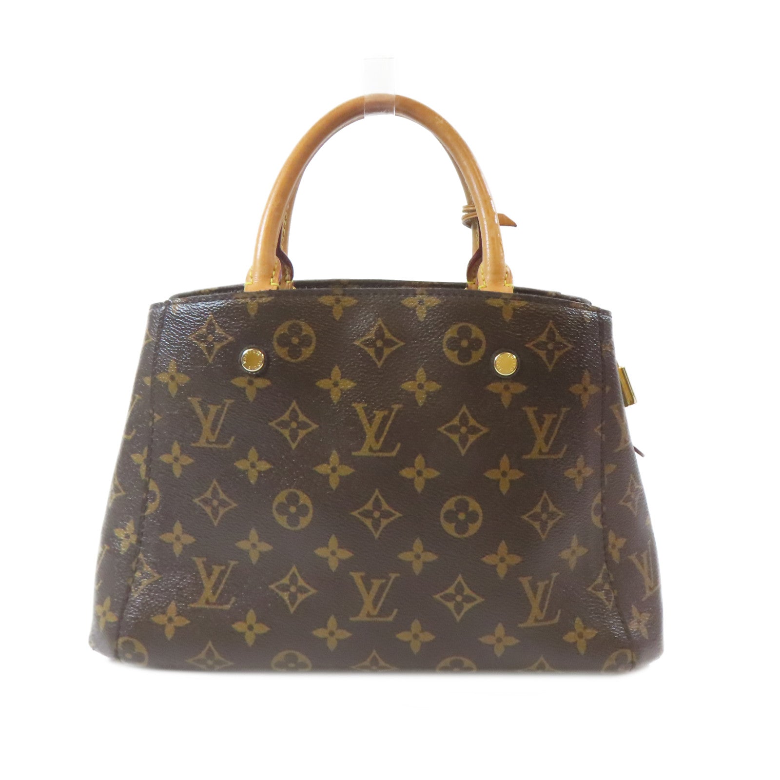 LOUIS VUITTON Monogram Montaigne BB金扣手挽肩背兩用袋啡色