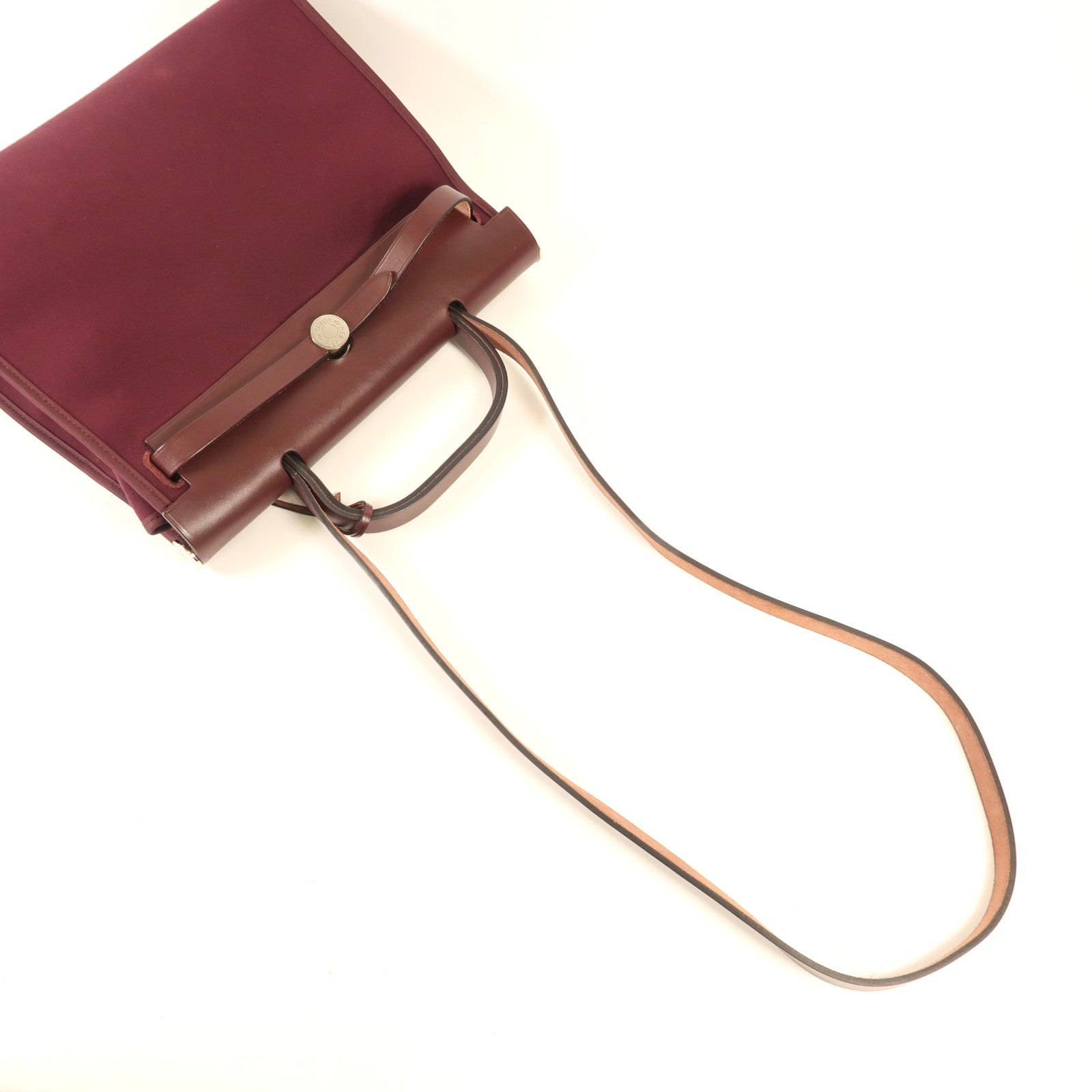HERMES 帆布Herbag PM銀扣手挽肩背兩用袋