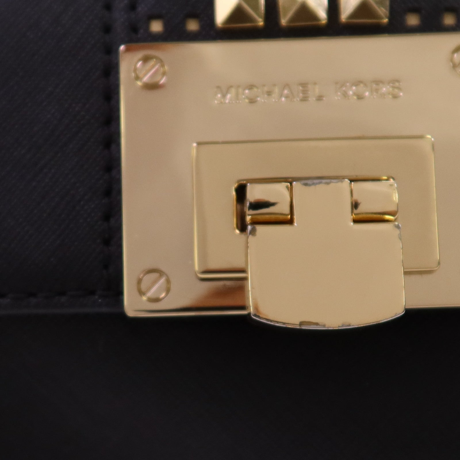 Michael Kors 牛皮皮革2Way Shoulder Bag金扣手挽肩背兩用袋