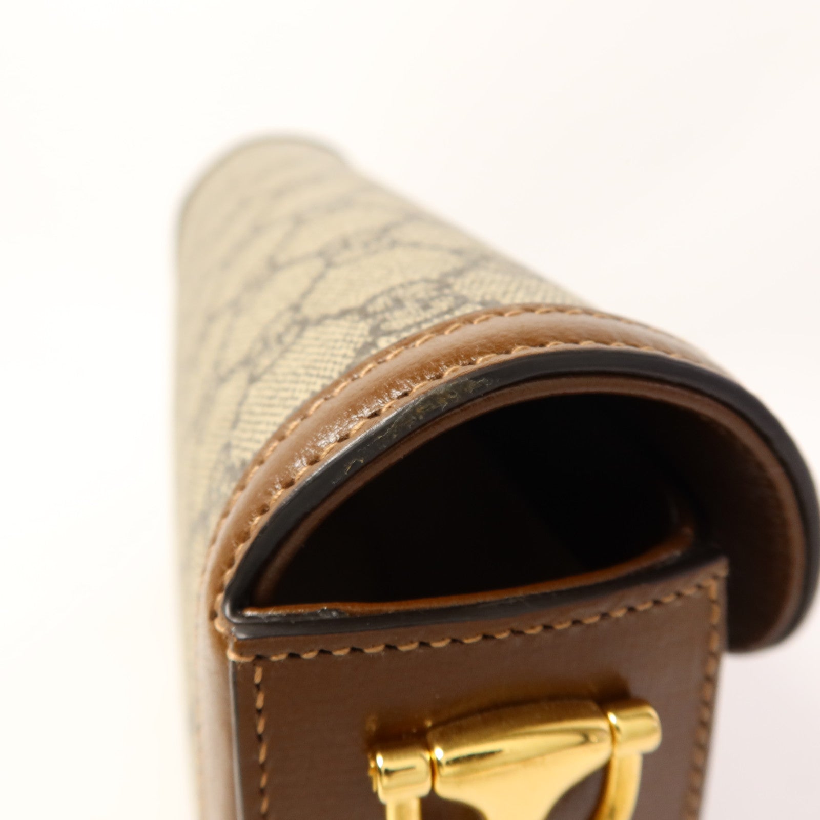 GUCCI 塗層帆布Horsebit 1955金扣手挽肩背兩用袋