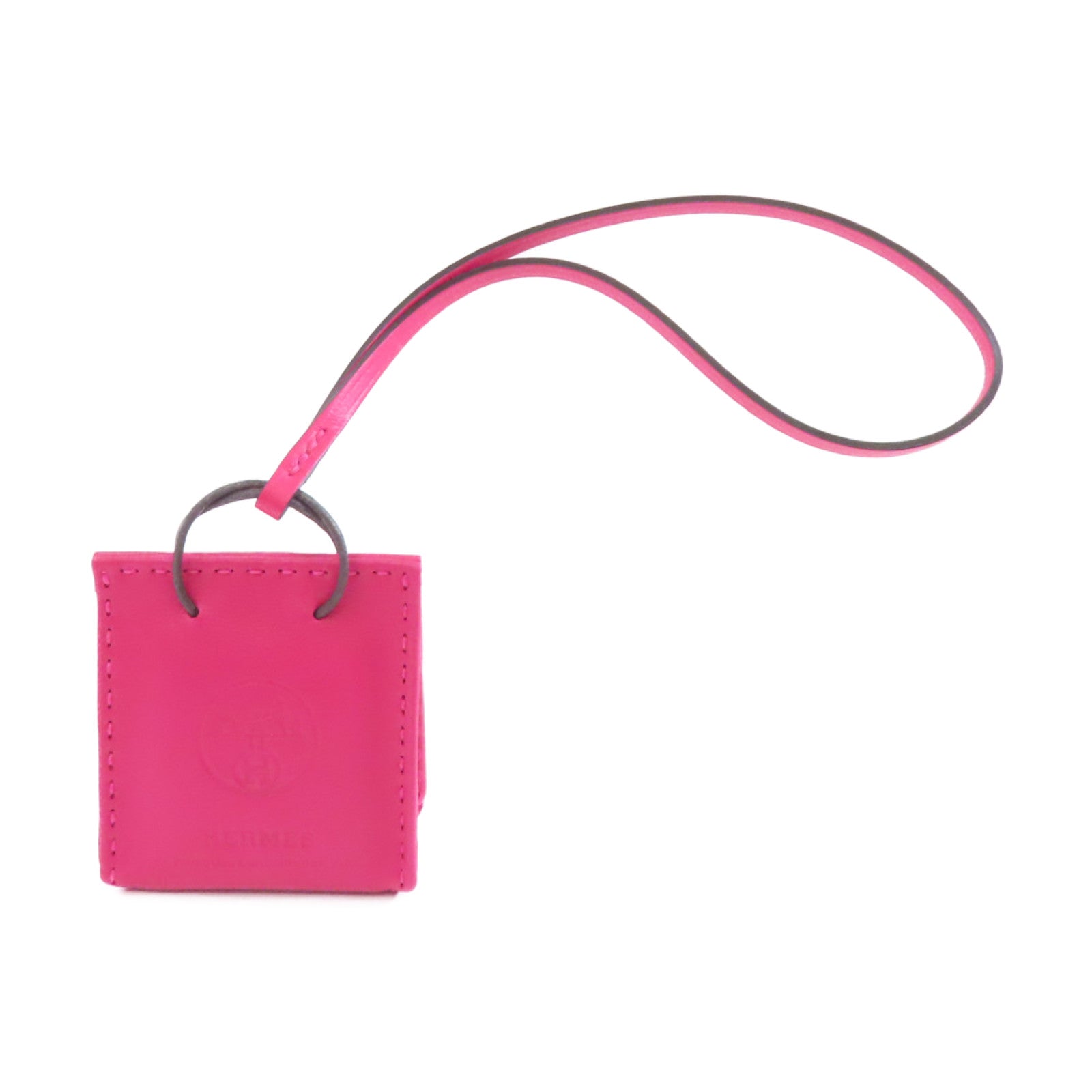 HERMES Milo皮革/Swift皮革Orange Bag Charm掛飾Rose Mexico墨西哥玫瑰色