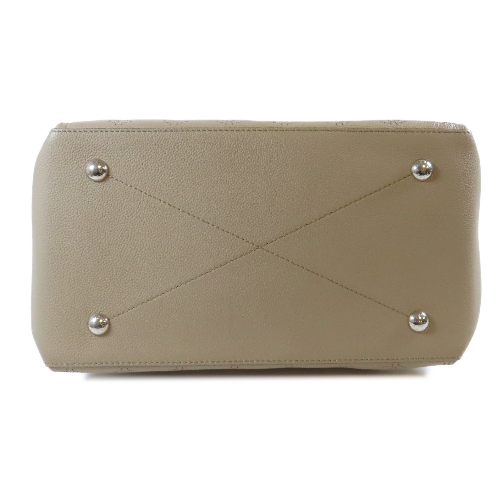 LOUIS VUITTON 【激減優惠】Mahina Beaubourg Hobo MM銀扣手挽肩背兩用袋杏色