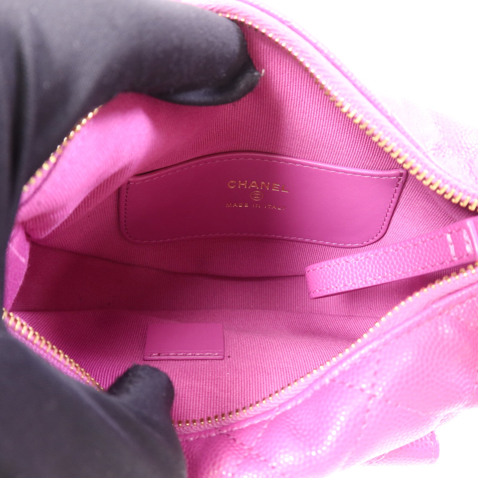 CHANEL 牛皮皮革Hand Bag金扣手挽袋