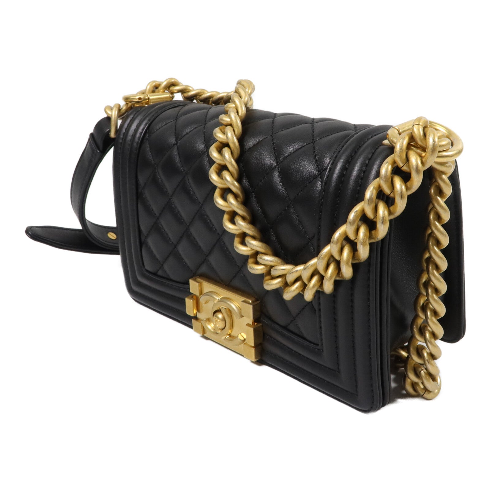 CHANEL 牛皮皮革Boy 20鏈帶肩背袋