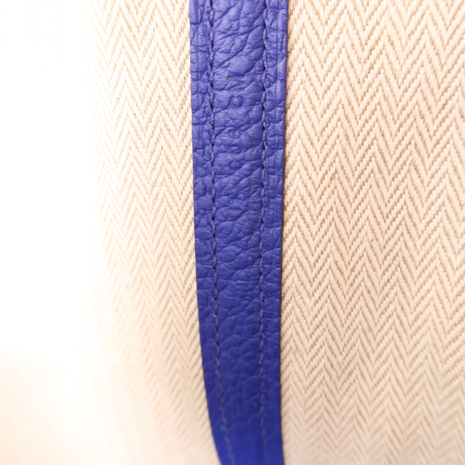 HERMES Negonda皮革Garden Party PM銀扣手挽袋皮革Garden Party PM銀扣手挽袋Bleu Electrique