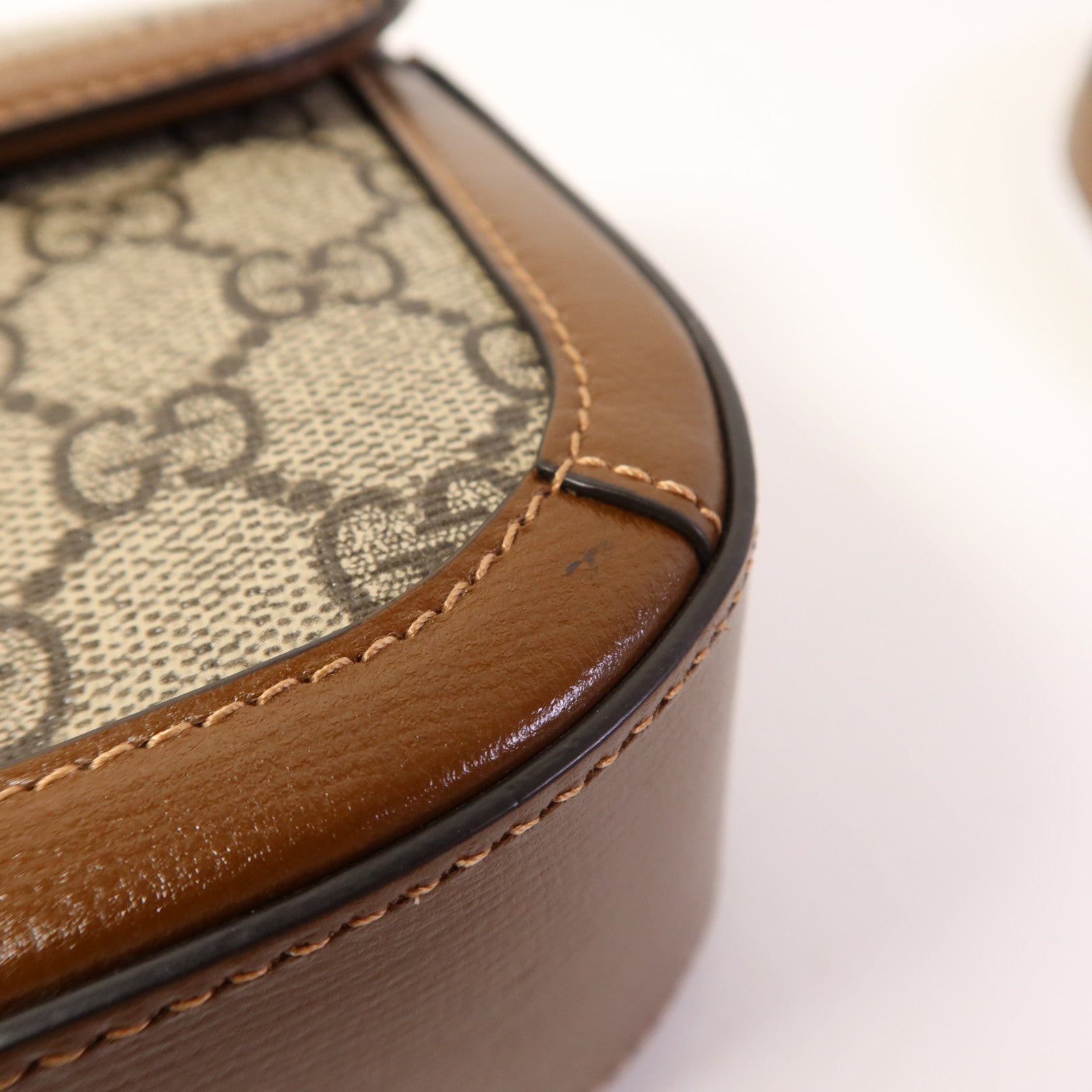 GUCCI 塗層帆布Horsebit 1955金扣手挽肩背兩用袋