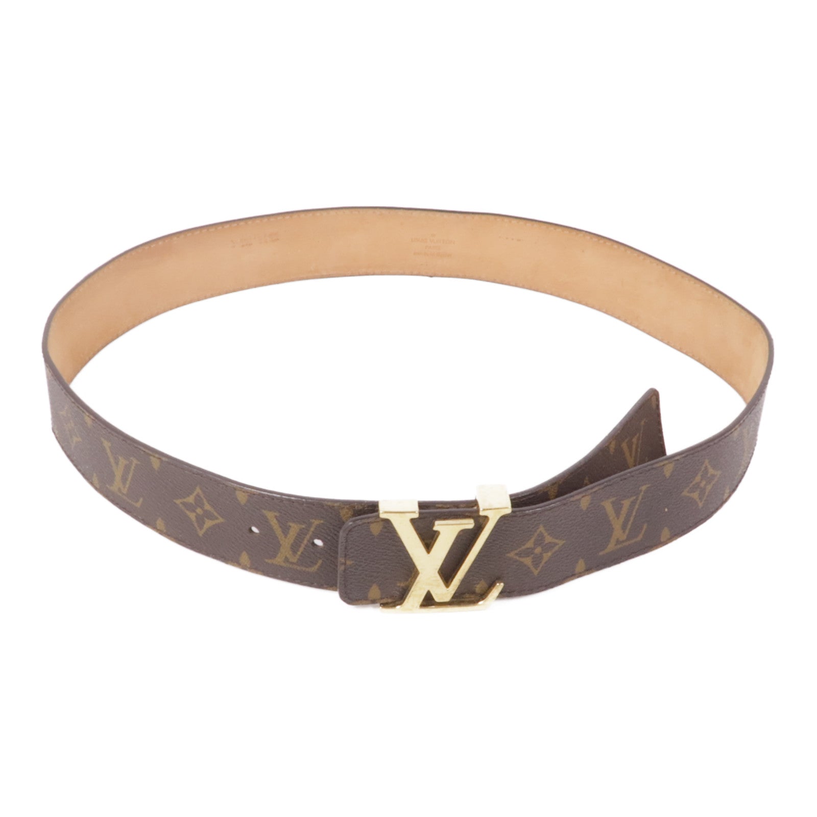 LOUIS VUITTON Monogram Belt 85cm金扣皮帶
