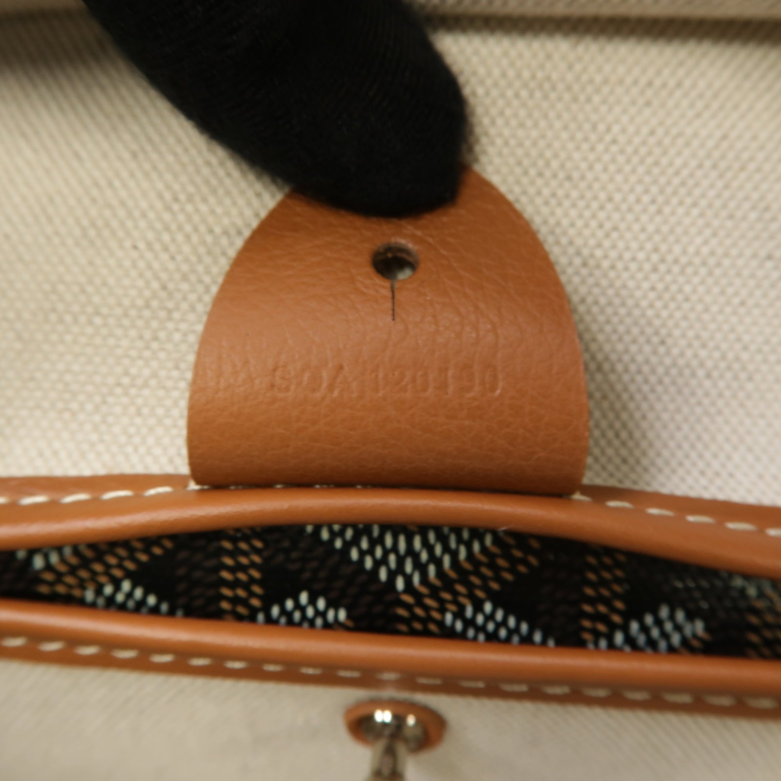 GOYARD 塗層帆布/皮革Artois銀扣手挽袋啡色