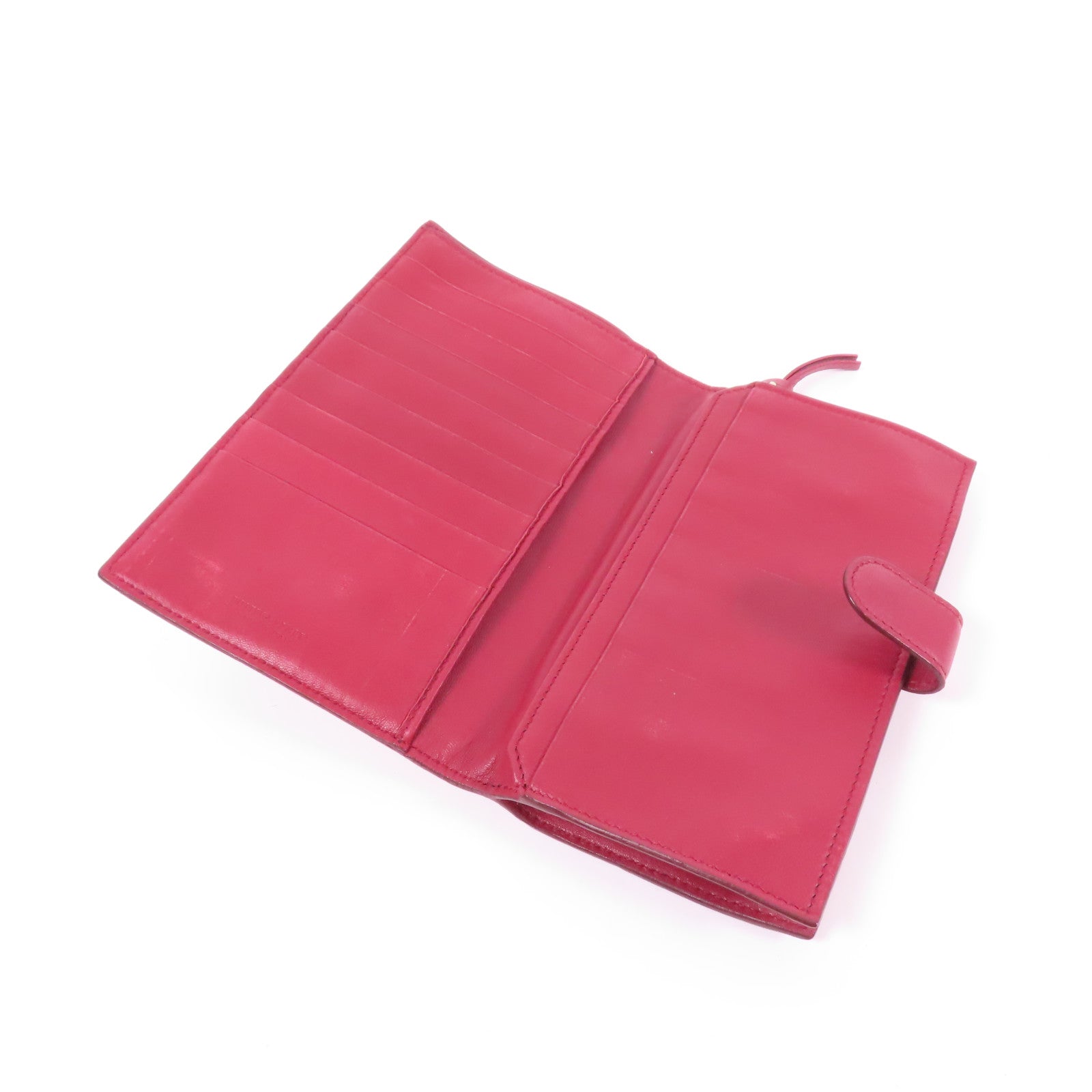 BOTTEGA VENETA BV GHW Long Wallet 114074 Intrecciato Leather Red