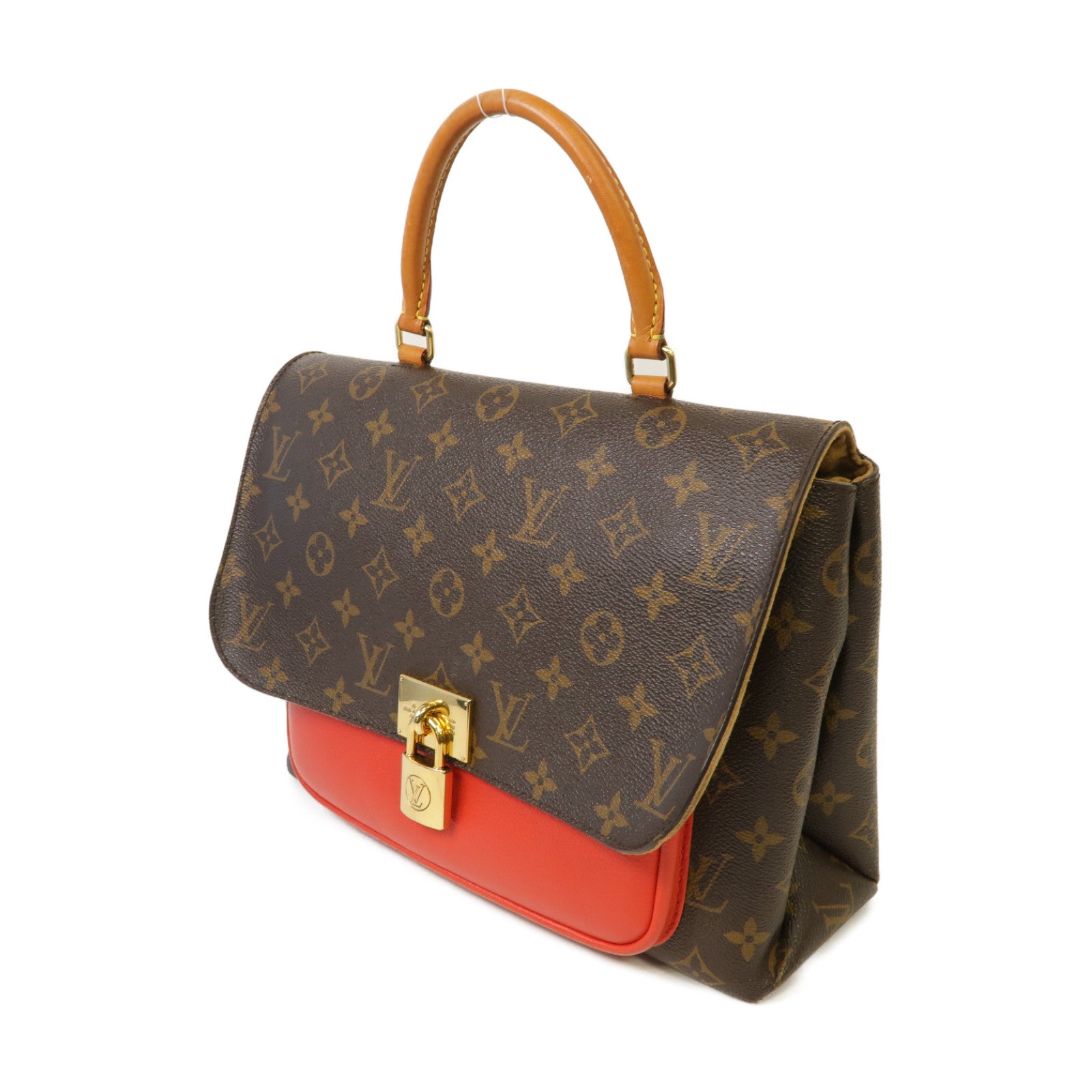 LOUIS VUITTON Monogram Marignan金扣手挽肩背兩用袋啡色/紅色