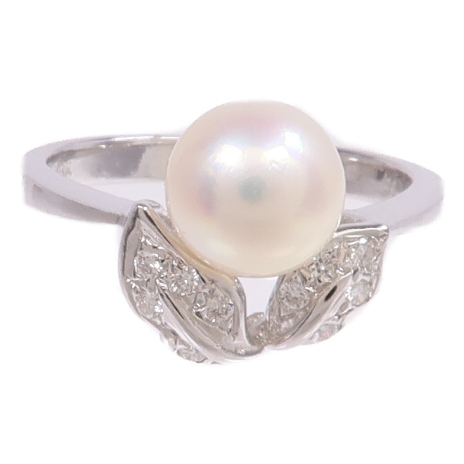JEWELRY 【激減優惠】18K白金Pearl Diamond Ring珍珠戒指US#5
