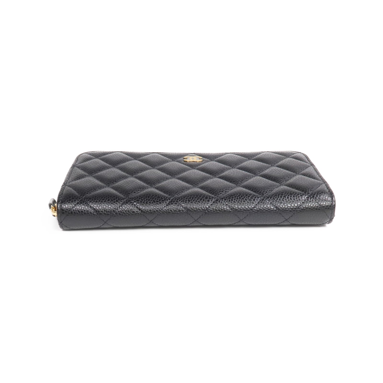 CHANEL 牛皮皮革Zipper Long Wallet金扣拉鏈長錢包
