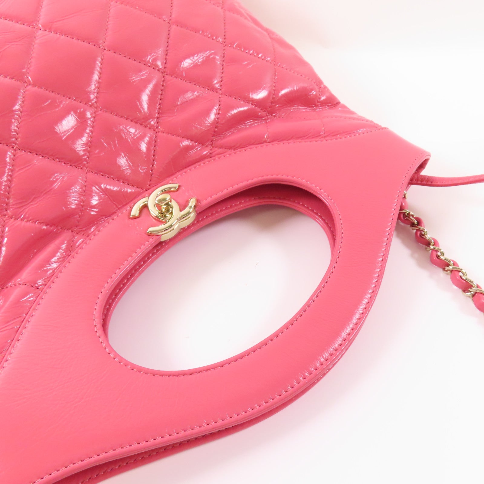 CHANEL 【激減優惠】漆皮皮革/牛皮皮革Chanel 31 Medium Bag金扣手挽肩背兩用袋