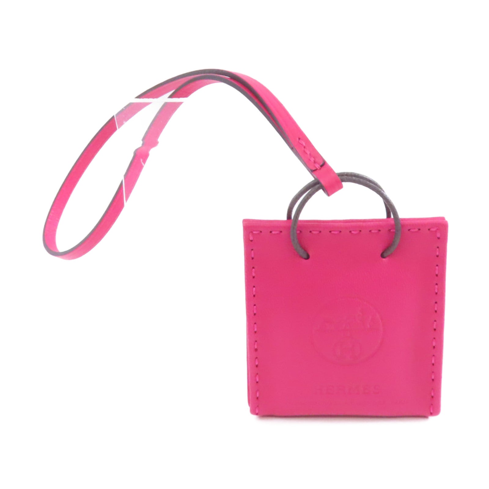 HERMES Milo皮革/Swift皮革Orange Bag Charm掛飾Rose Mexico墨西哥玫瑰色