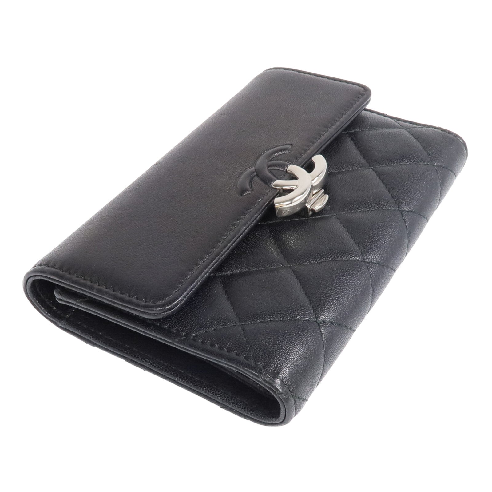 CHANEL 牛皮皮革Wallet銀扣長錢包