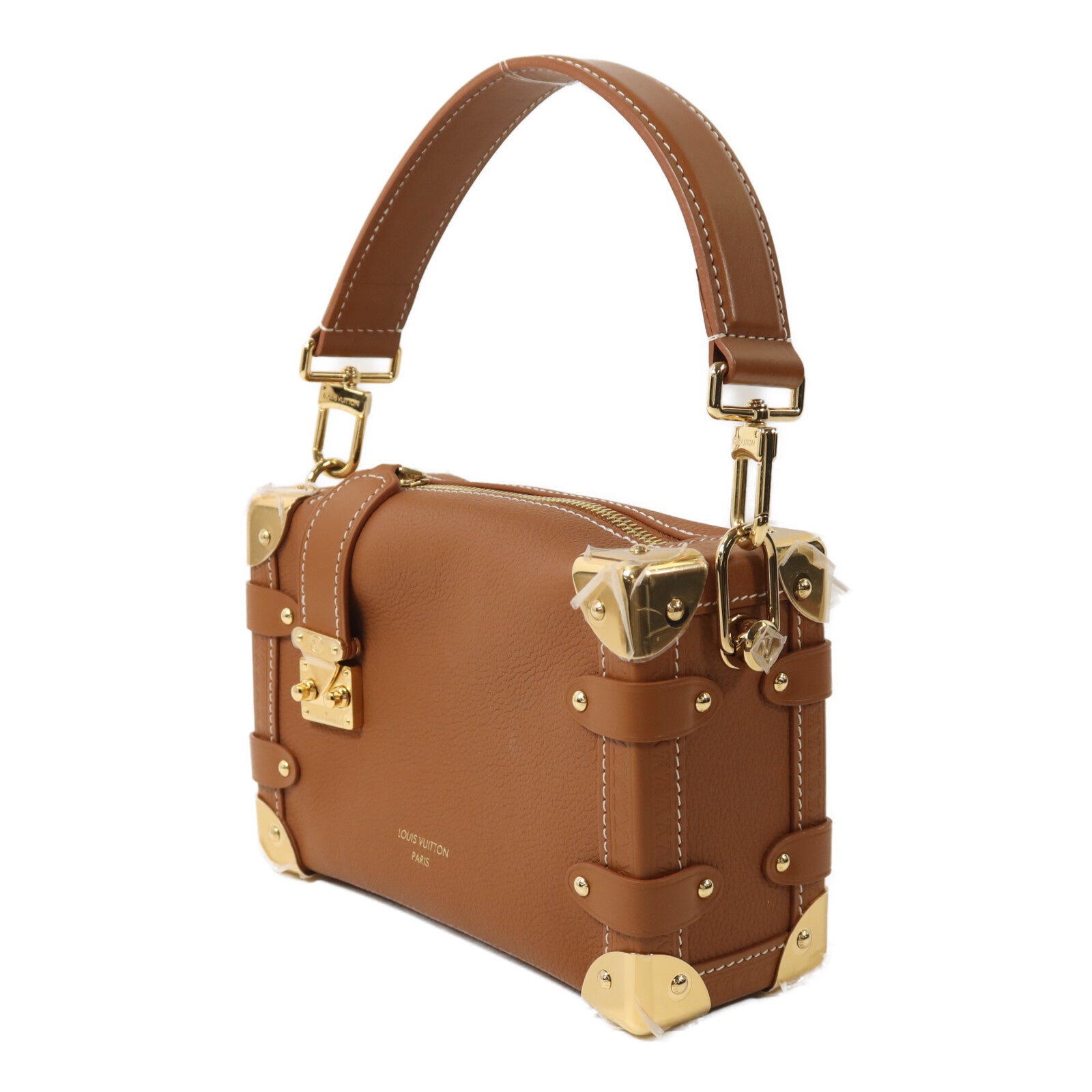 LOUIS VUITTON 牛皮皮革Side Trunk PM金扣手挽肩背兩用袋