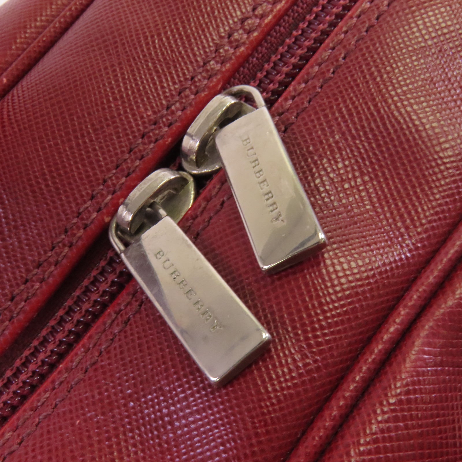 BURBERRY 牛皮皮革Boston Bag銀扣手挽袋