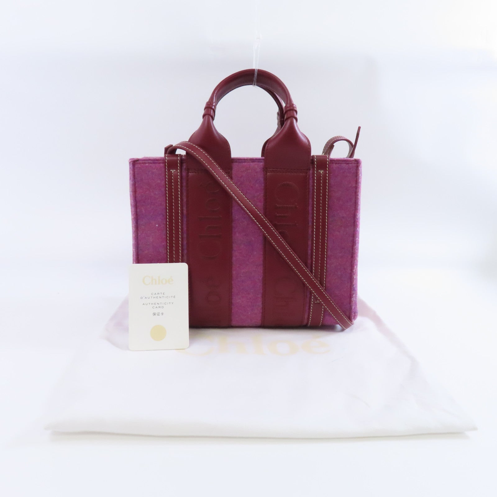 Chloe 【激減優惠】聚酯纖維2way Shoulder Bag金扣手挽肩背兩用袋紫色