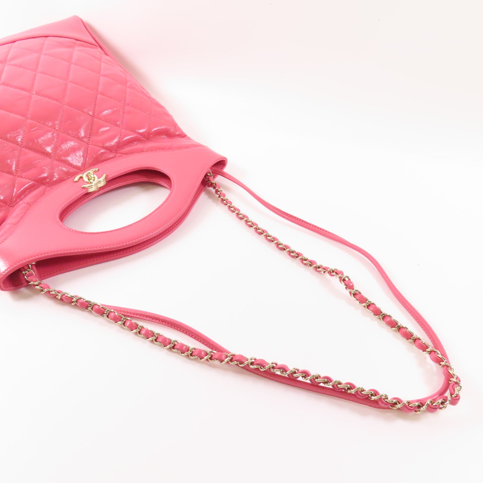 CHANEL 【激減優惠】漆皮皮革/牛皮皮革Chanel 31 Medium Bag金扣手挽肩背兩用袋