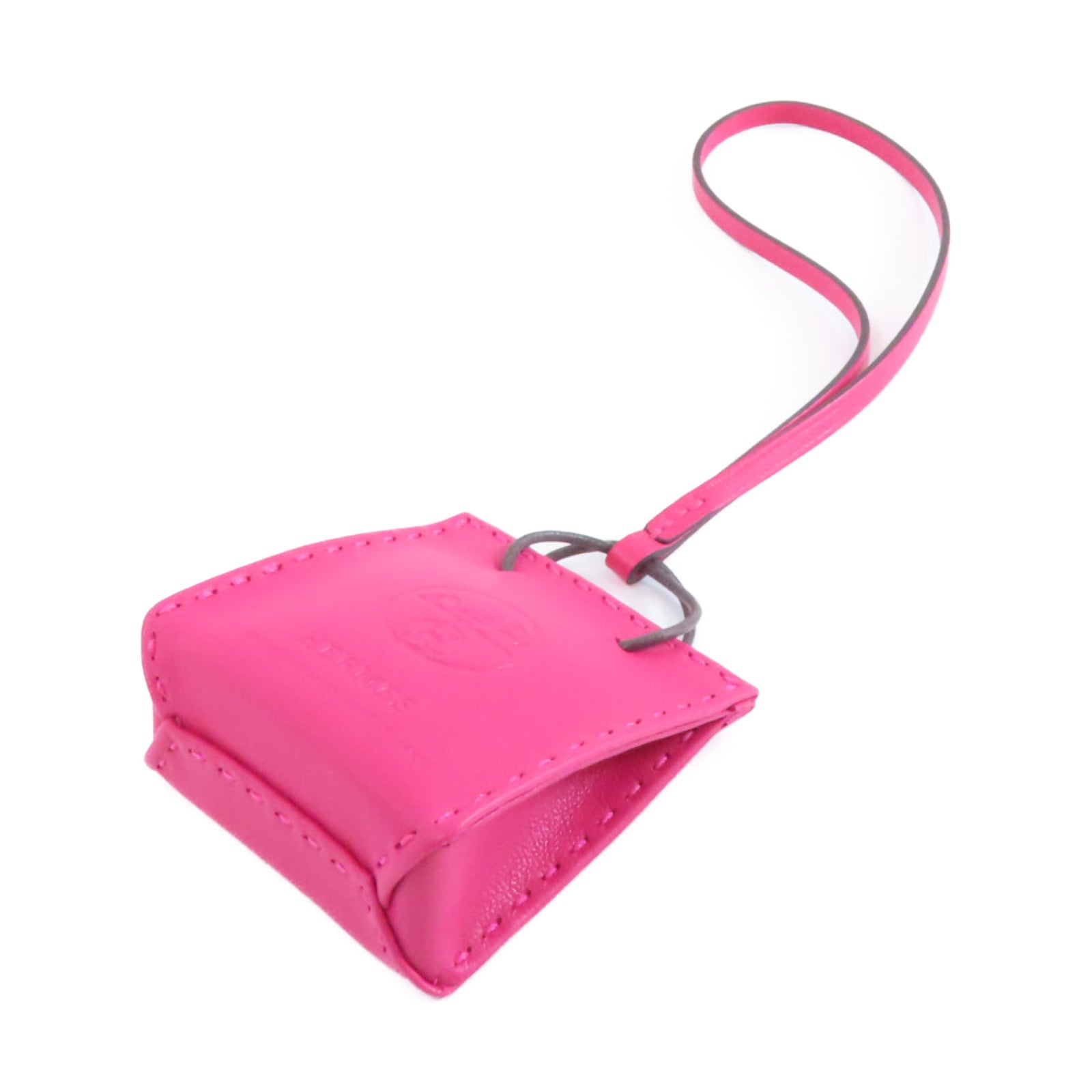 HERMES Milo皮革/Swift皮革Orange Bag Charm掛飾Rose Mexico墨西哥玫瑰色