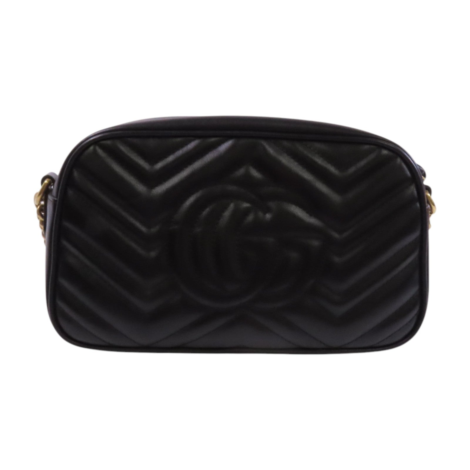 GUCCI 牛皮皮革GG Marmont金扣鏈帶肩背袋