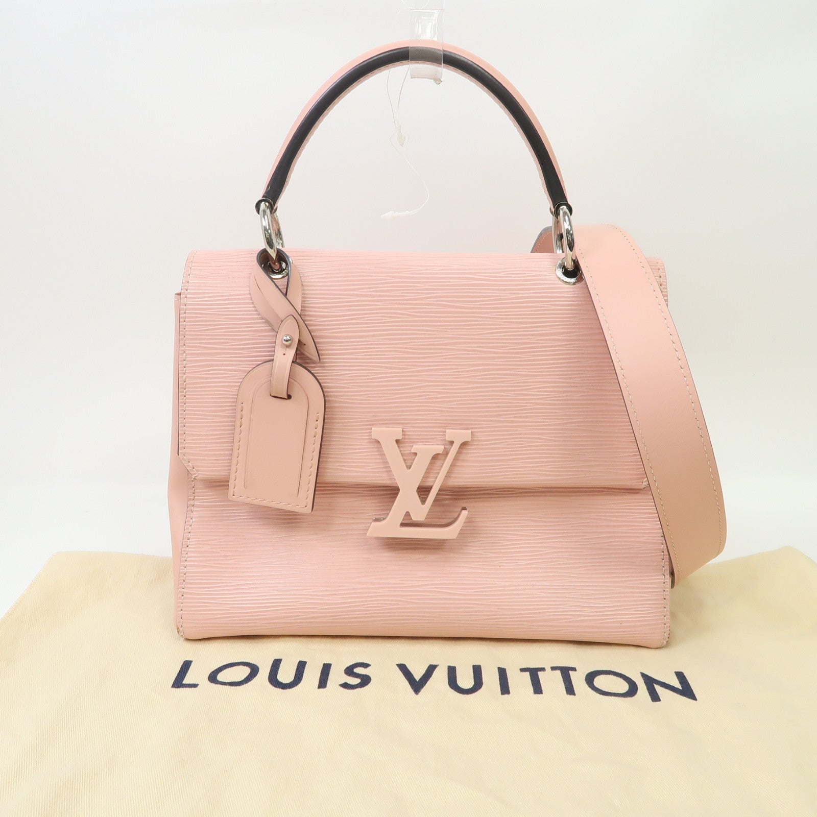 LOUIS VUITTON 【激減優惠】Epi Grenelle PM銀扣手挽肩背兩用袋粉紅色