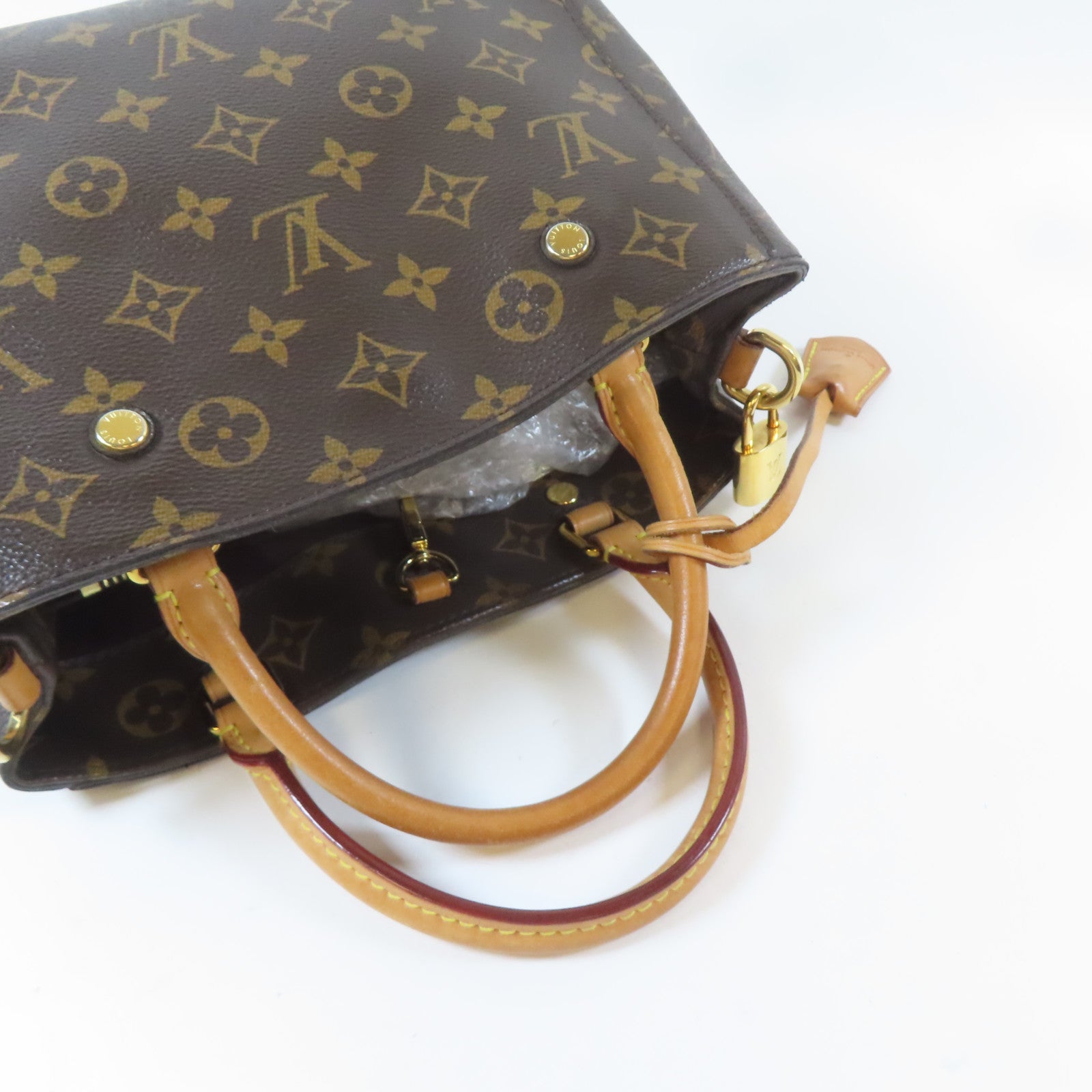 LOUIS VUITTON Monogram Montaigne BB金扣手挽肩背兩用袋啡色
