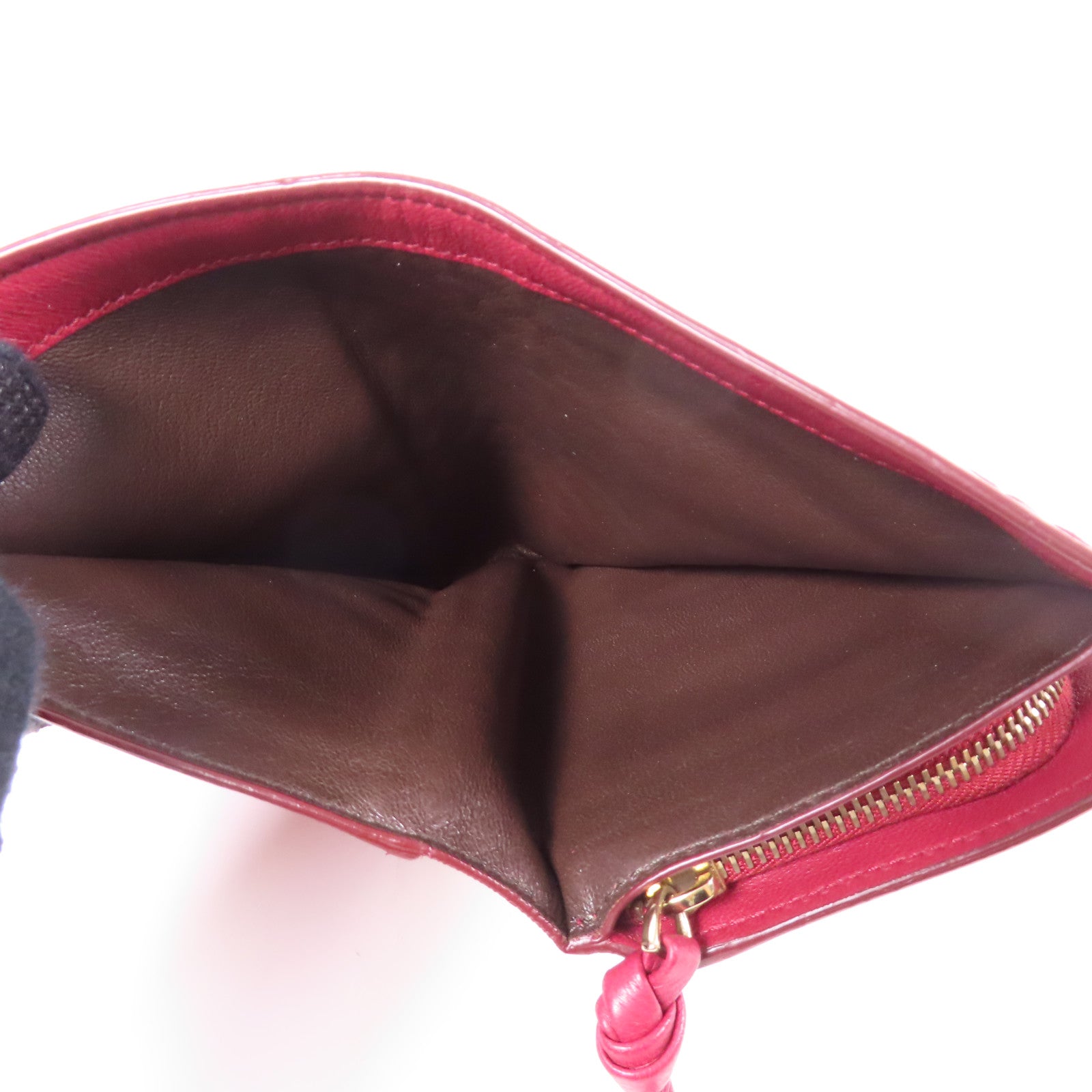 BOTTEGA VENETA BV GHW Long Wallet 114074 Intrecciato Leather Red