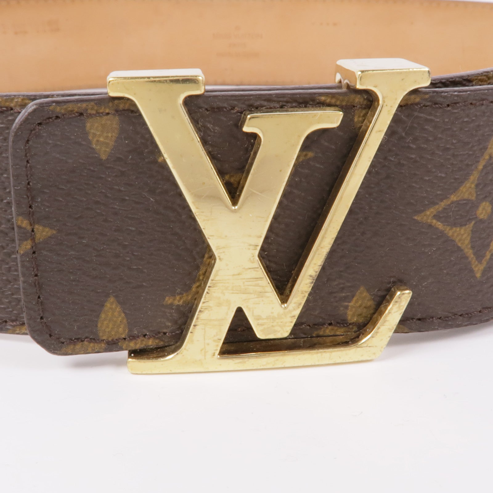 LOUIS VUITTON Monogram Belt 85cm金扣皮帶