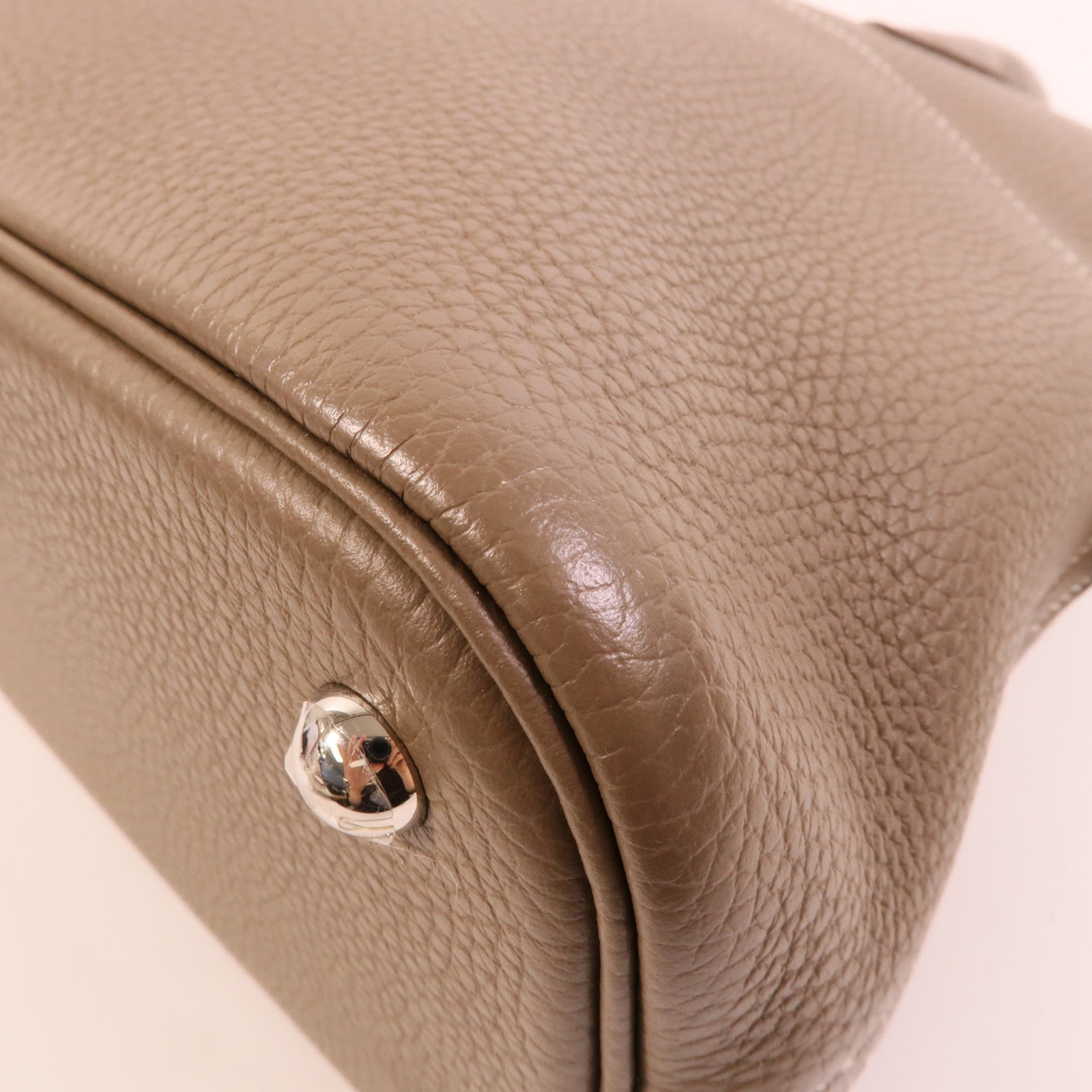 HERMES Clemence皮革Bolide 31手挽肩背兩用袋Etoupe