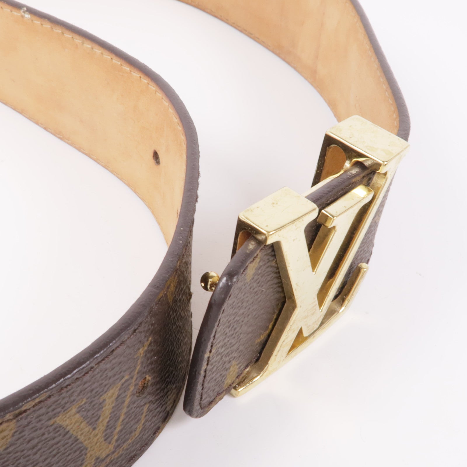 LOUIS VUITTON Monogram Belt 85cm金扣皮帶
