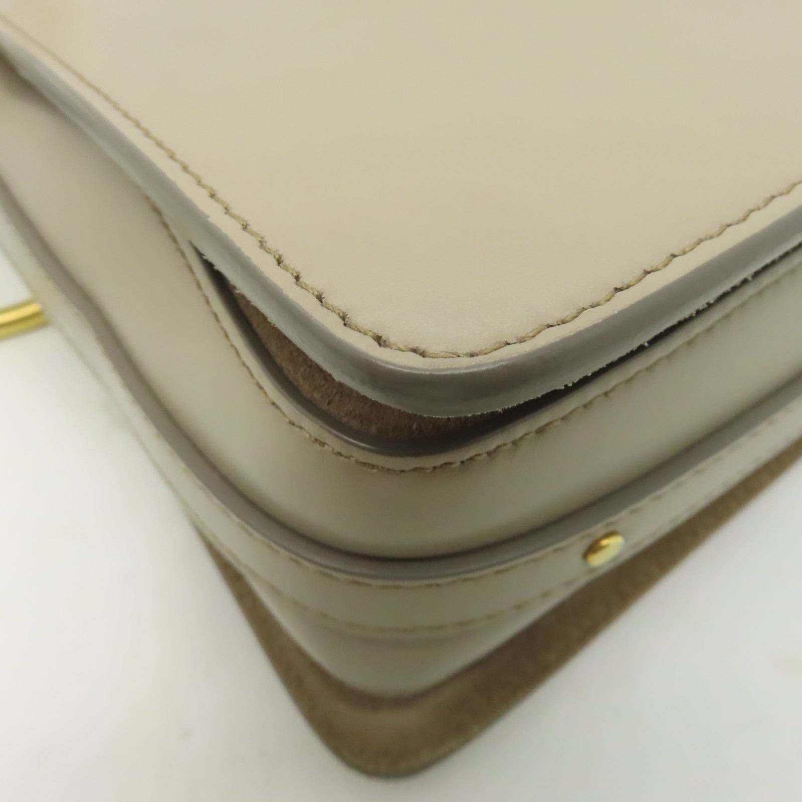 Chloe 【清倉大減價】牛皮皮革Shoulder Bag金扣手挽肩背兩用袋杏色