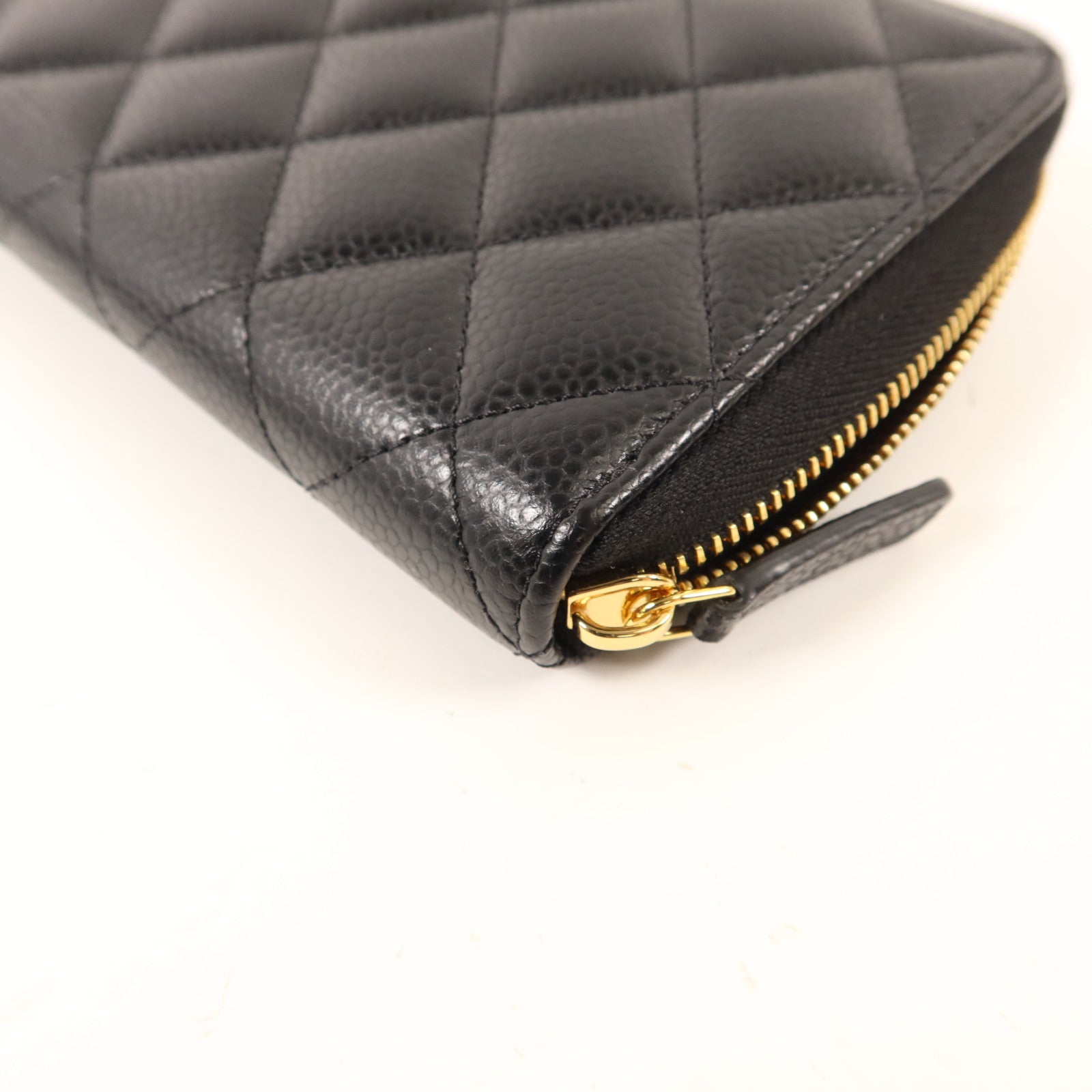 CHANEL 牛皮皮革Long Zipper Wallet金扣長錢包