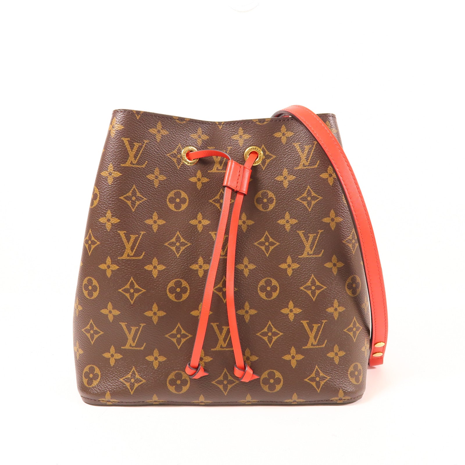 LOUIS VUITTON Monogram Neo Noe Bucket Bag金扣肩背袋Coquelicot/紅色