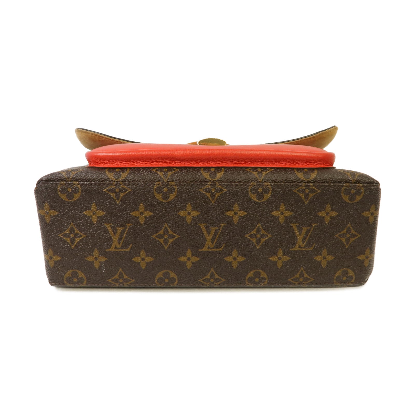 LOUIS VUITTON Monogram Marignan金扣手挽肩背兩用袋啡色/紅色
