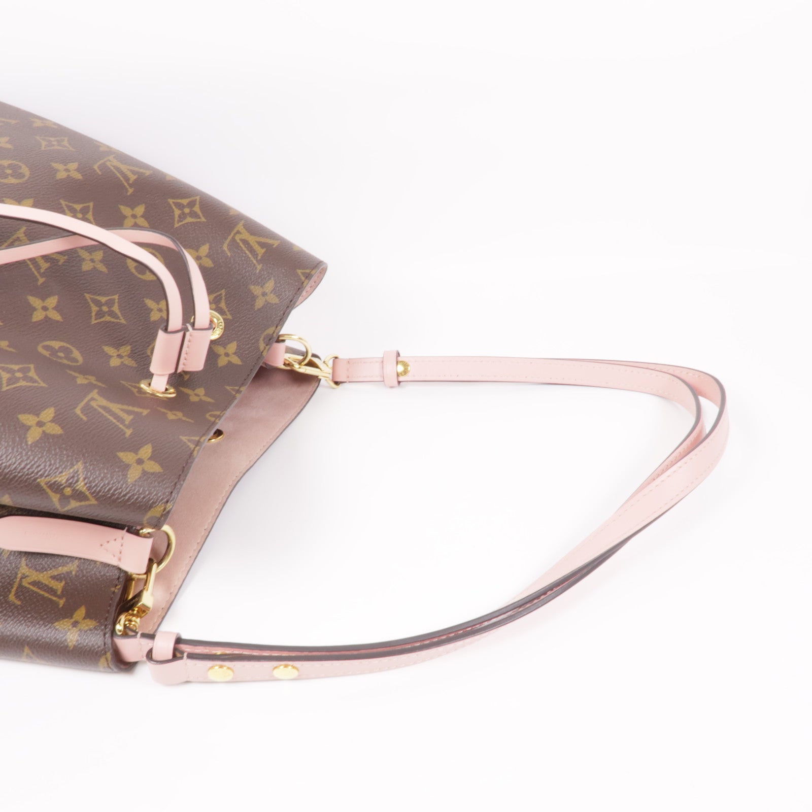 LOUIS VUITTON Monogram Neo Noe金扣手挽肩背兩用袋棕色/粉紅色