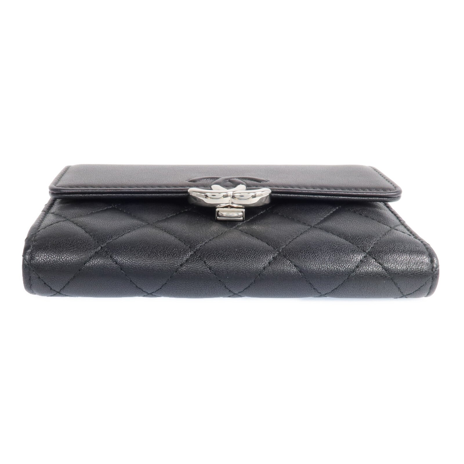 CHANEL 牛皮皮革Wallet銀扣長錢包