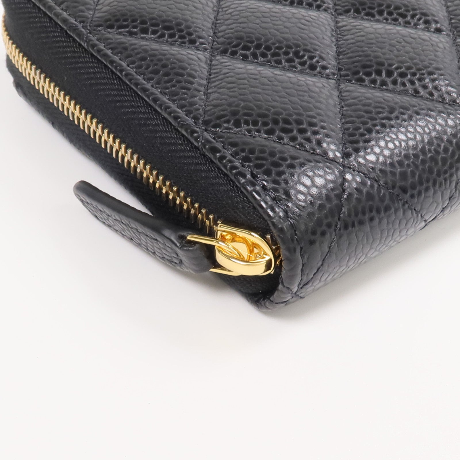 CHANEL 牛皮皮革Zipper Long Wallet金扣拉鏈長錢包