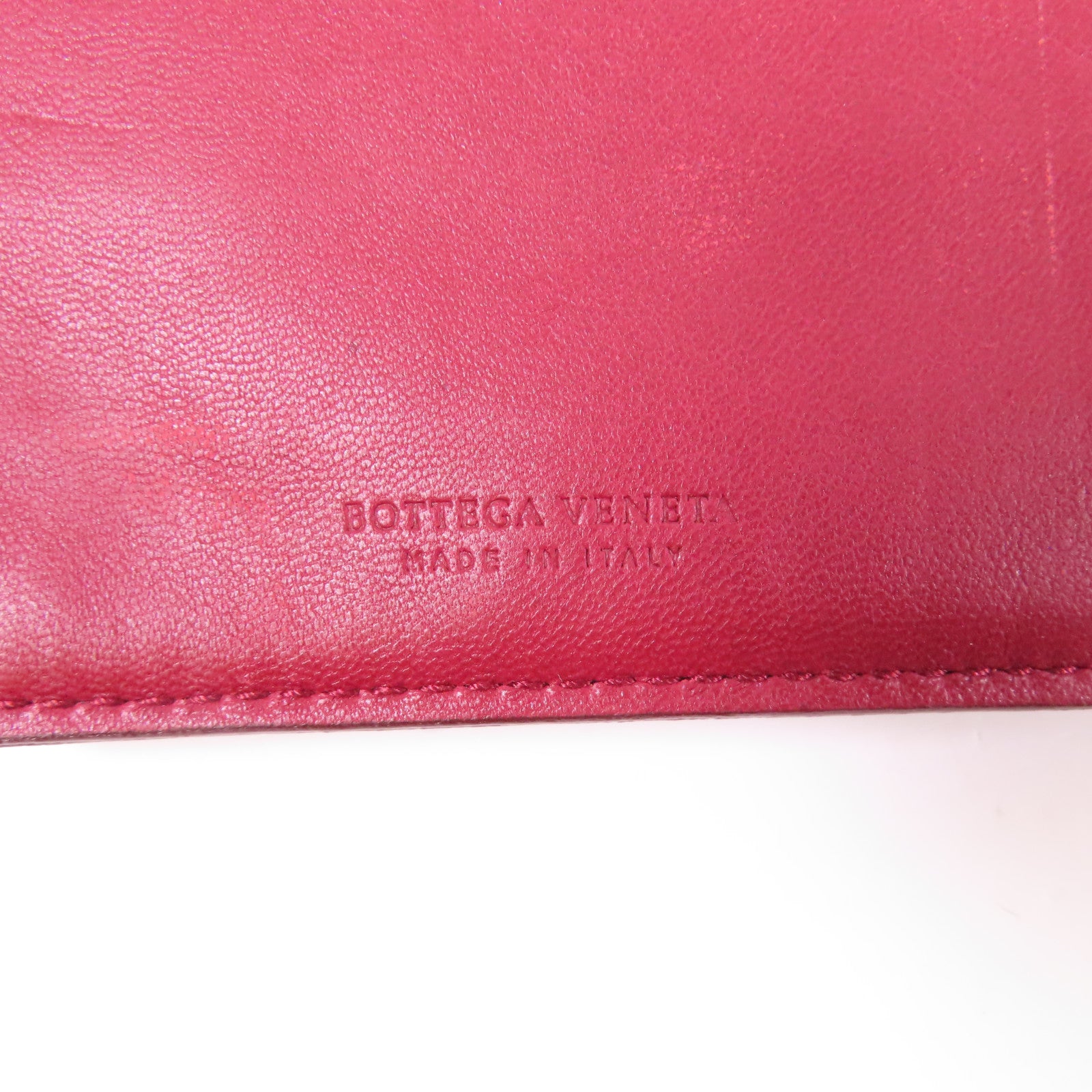 BOTTEGA VENETA BV GHW Long Wallet 114074 Intrecciato Leather Red