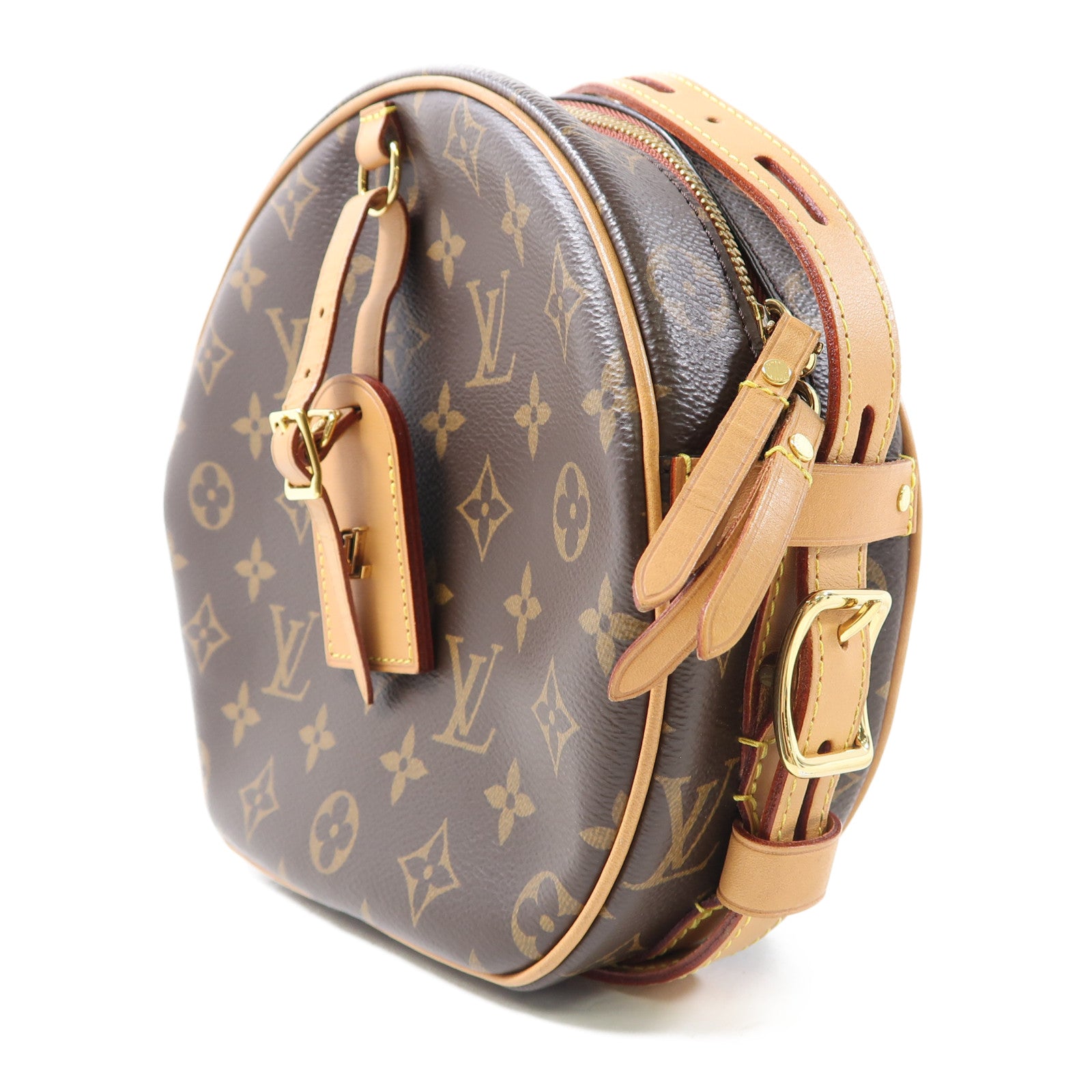 LOUIS VUITTON Monogram Boite Chapeau Souple金扣肩背袋棕色