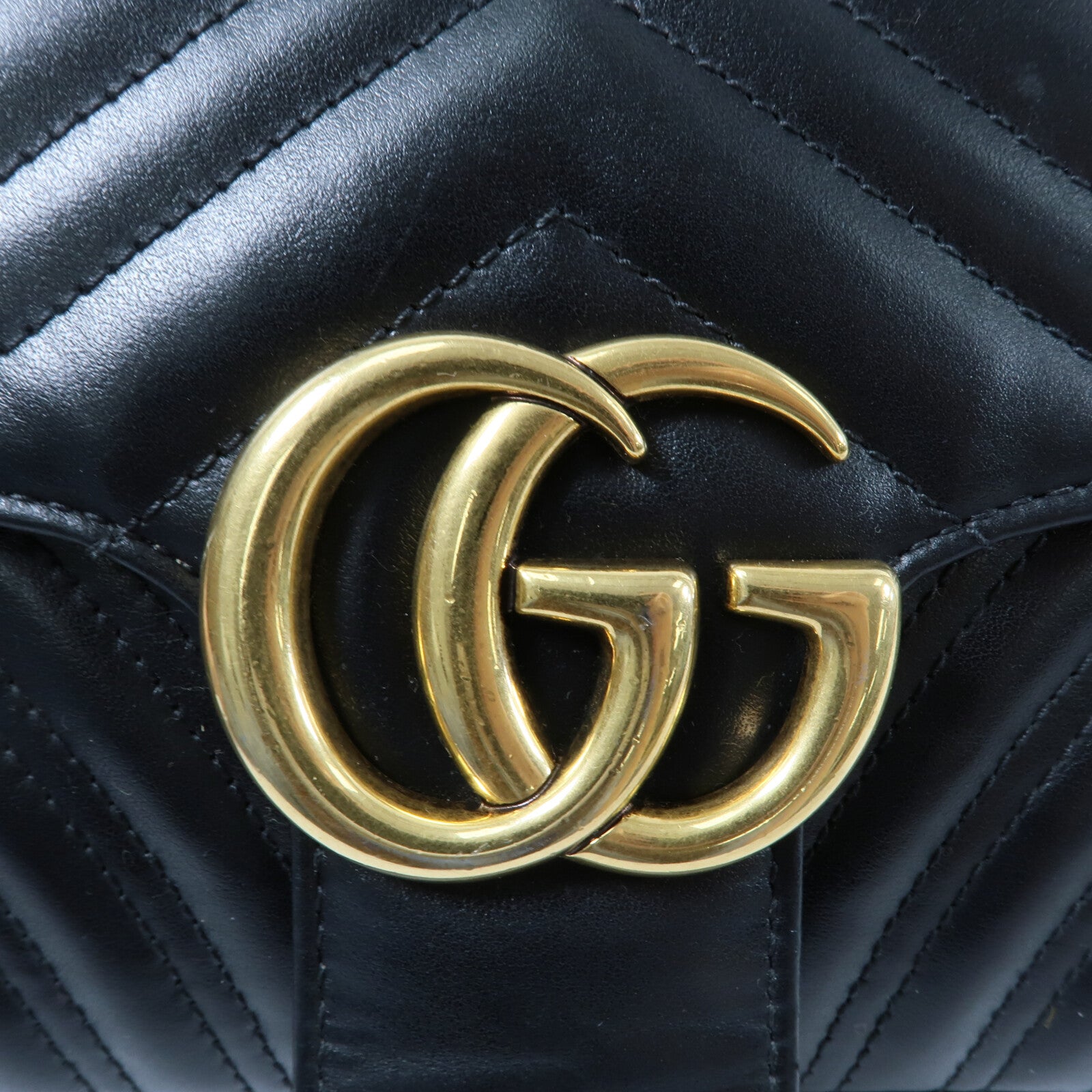 GUCCI 牛皮皮革GG Marmont鏈帶肩背袋