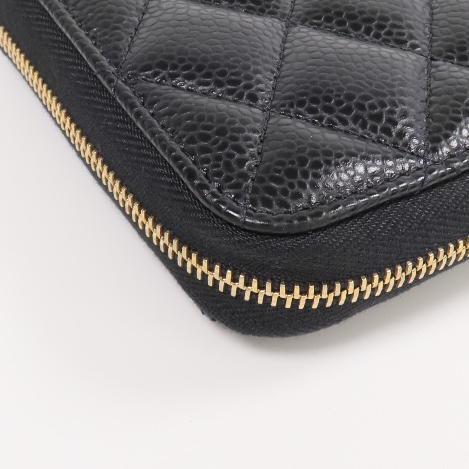 CHANEL 牛皮皮革Zipper Long Wallet金扣拉鏈長錢包